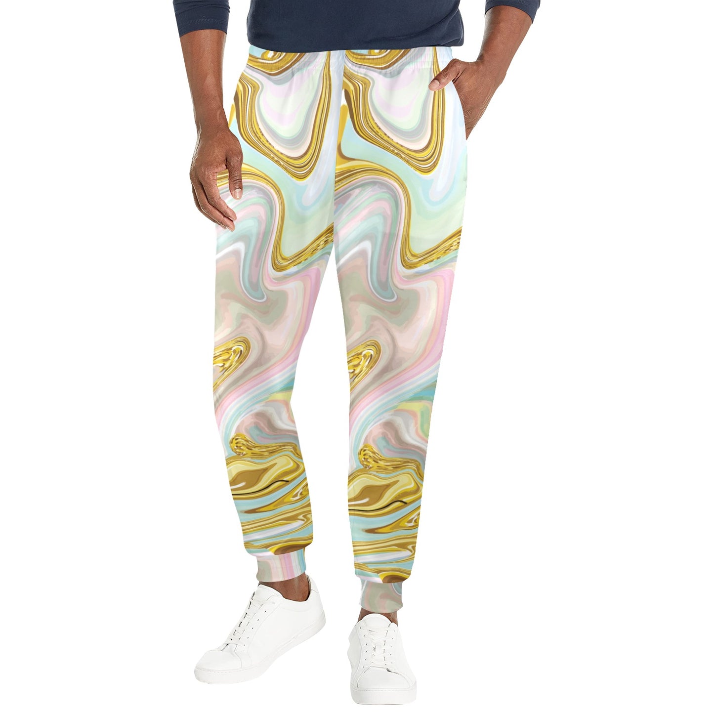 Gold Sweet Marble Men's Casual Track Pants