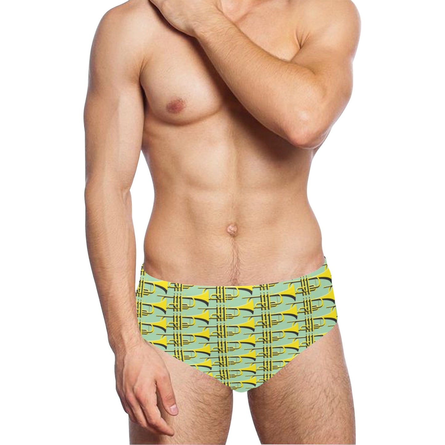 Trumpet Vintage Design Print Men's Swimming Briefs