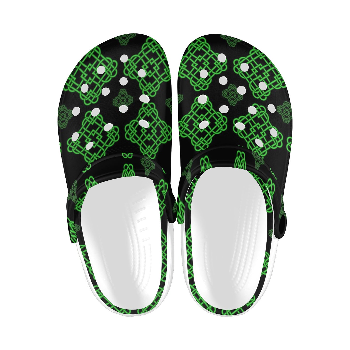 Celtic Knot Green Neon Design Unisex Clogs Shoes