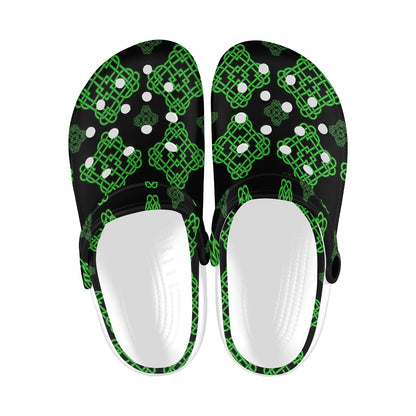 Celtic Knot Green Neon Design Unisex Clogs Shoes