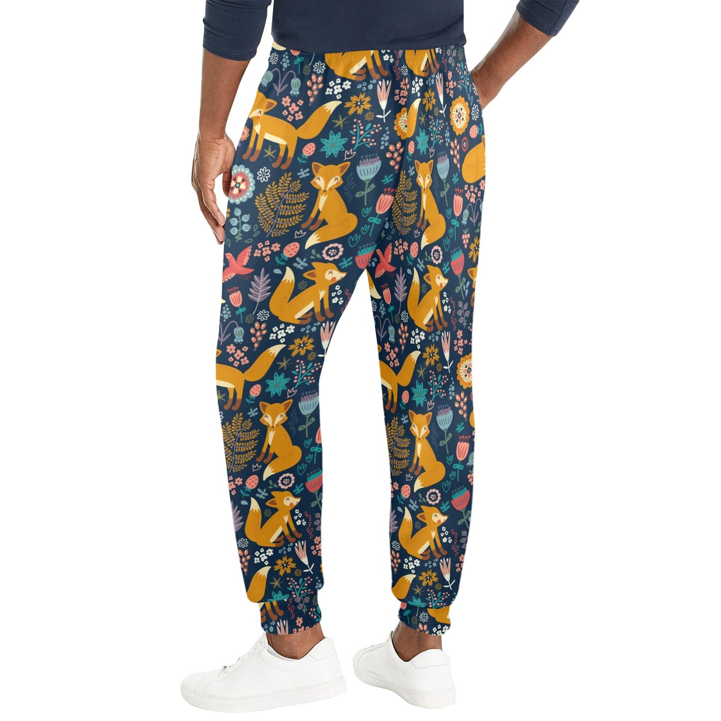 Fox Cute Jungle Print Pattern Men's Casual Track Pants