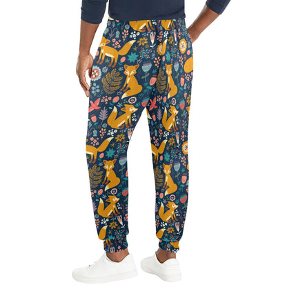 Fox Cute Jungle Print Pattern Men's Casual Track Pants
