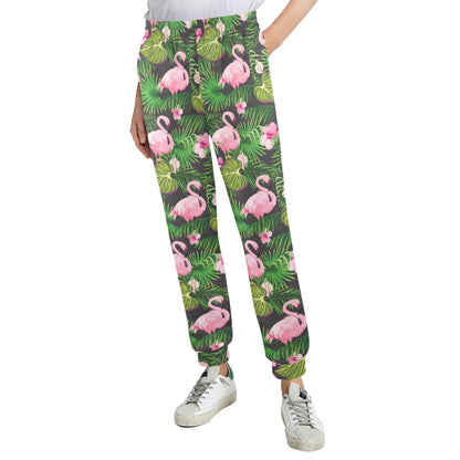 Flamingo tropical Design Print Pattern JJ0183 Women's Casual Track Pants