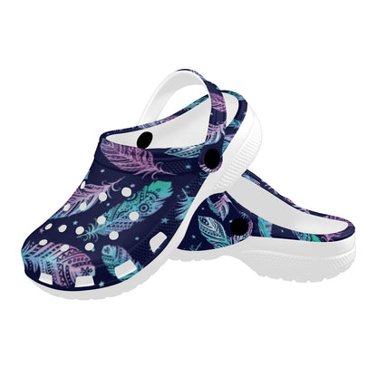 Feather Aztec Design Print Unisex Clogs Shoes