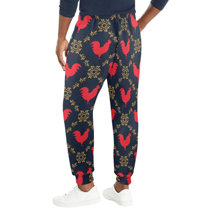 Rooster Pattern Print Design A02 Men's Casual Track Pants