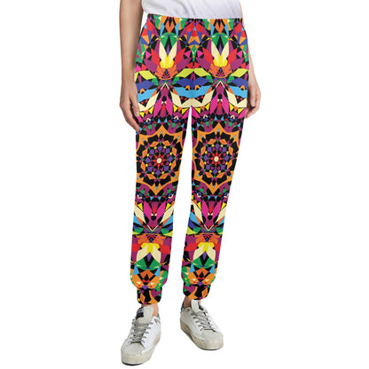 Kaleidoscope Pattern Print Design 02 Women's Casual Track Pants