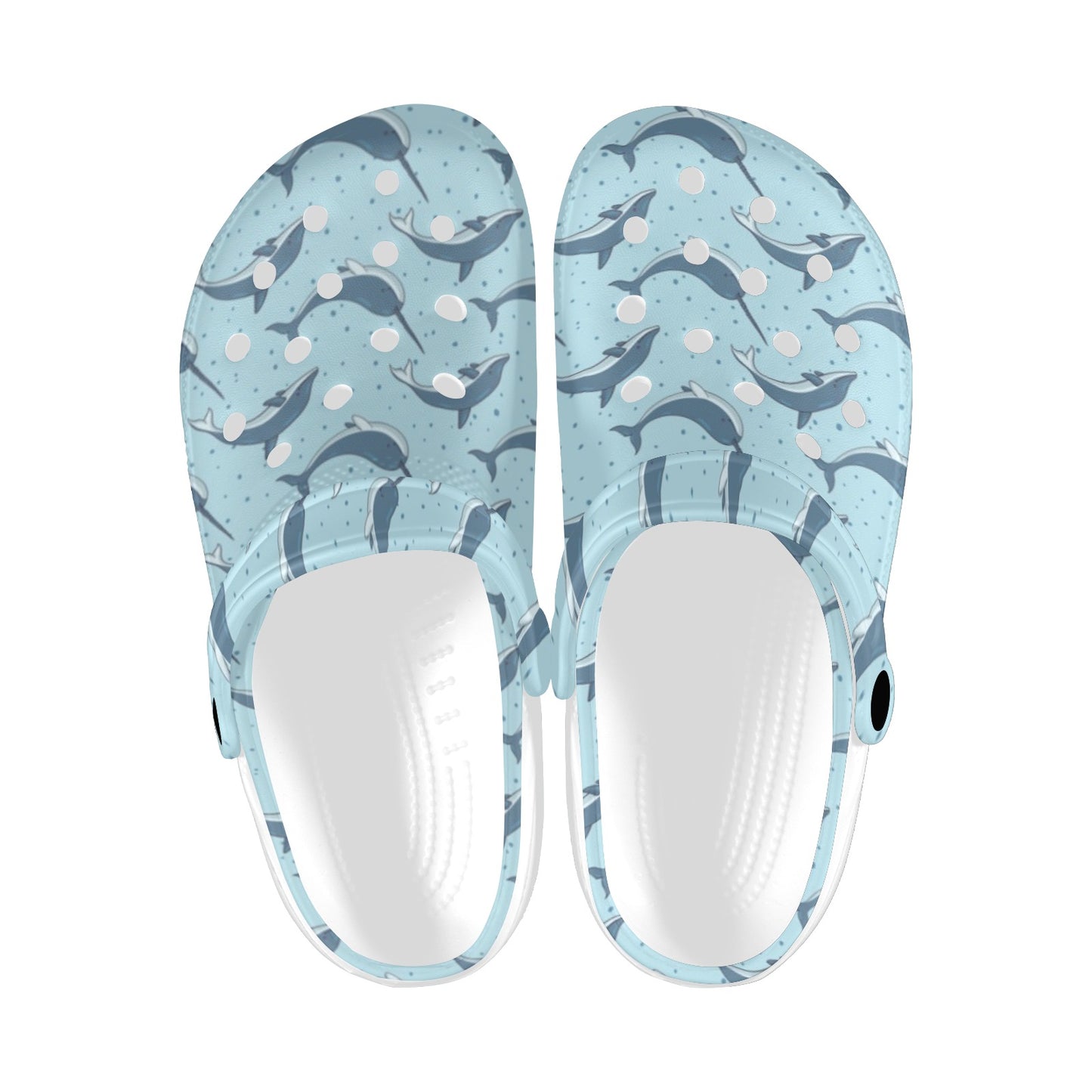 Narwhal Dolphin Print Unisex Clogs Shoes