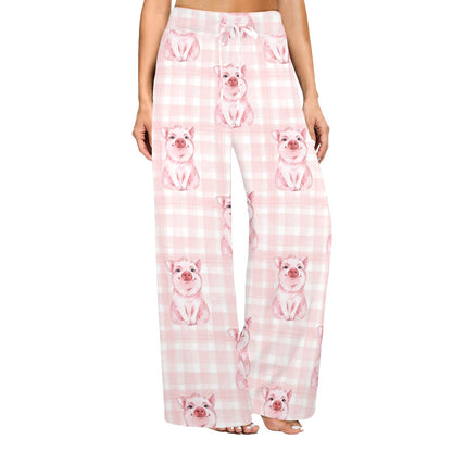 Pig Baby Pattern Print Design 01 Women's Wide Leg Lounge Pants