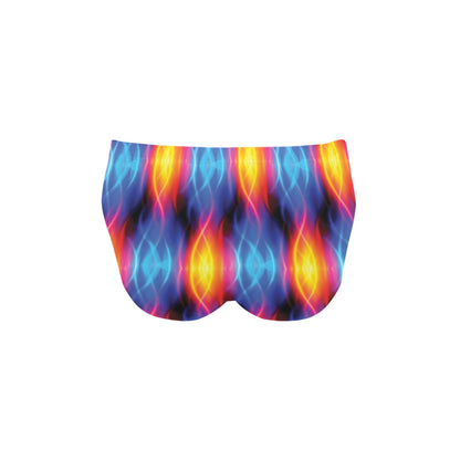 Flame Fire Blue Design Print Men's Swimming Briefs