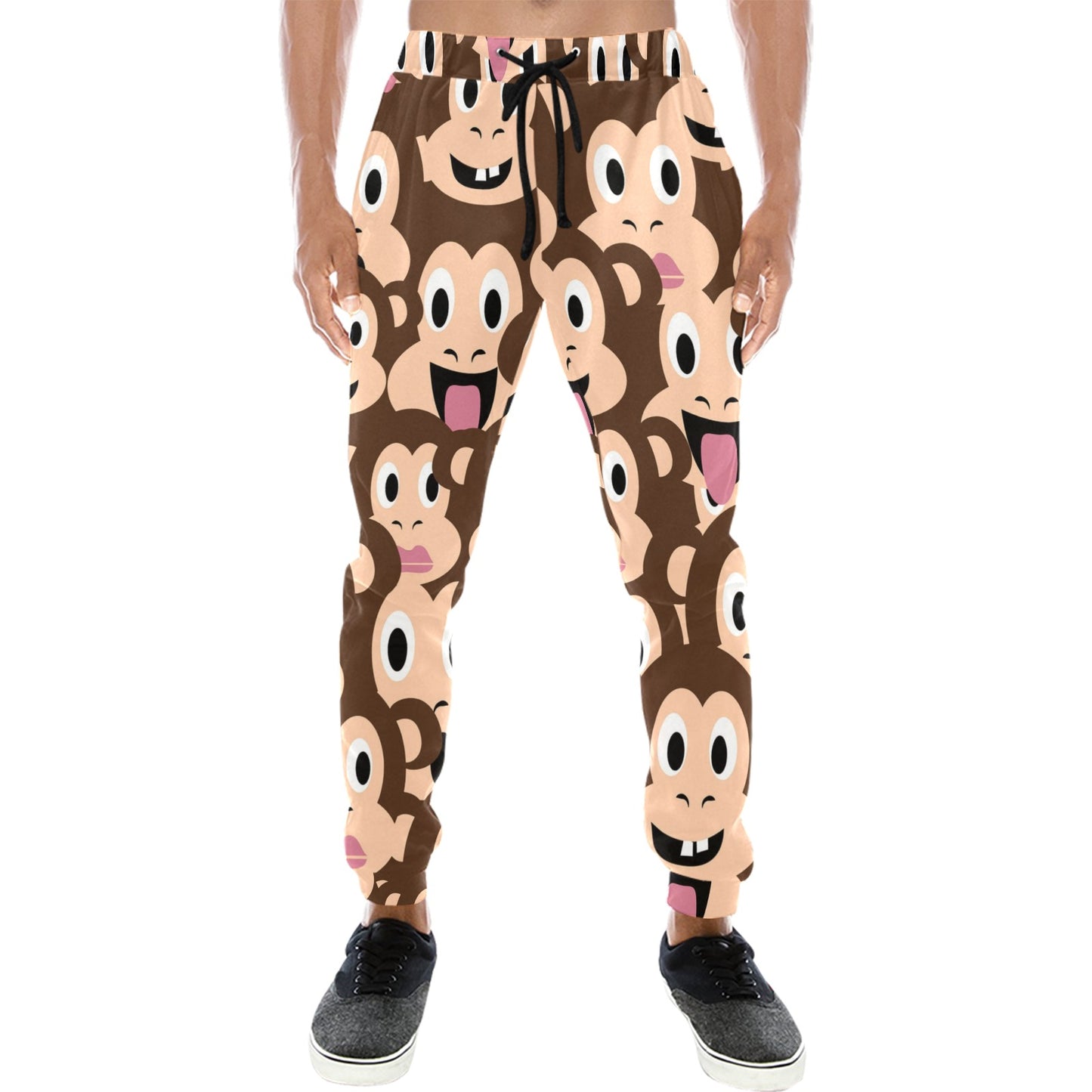 Emoji Monkey Print Pattern Men's Sweatpants