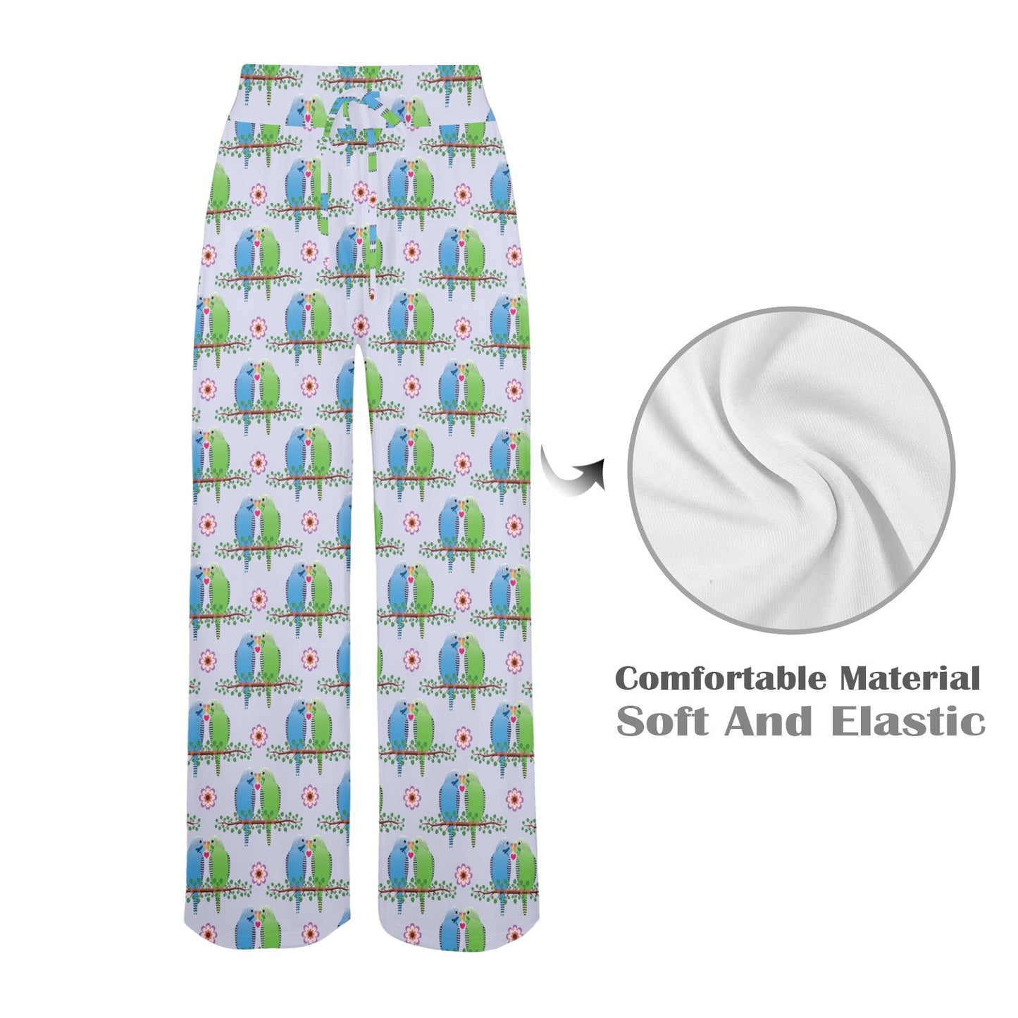 Budgerigar Pattern Print Design 05 Women's Wide Leg Lounge Pants