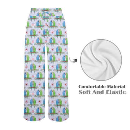 Budgerigar Pattern Print Design 05 Women's Wide Leg Lounge Pants