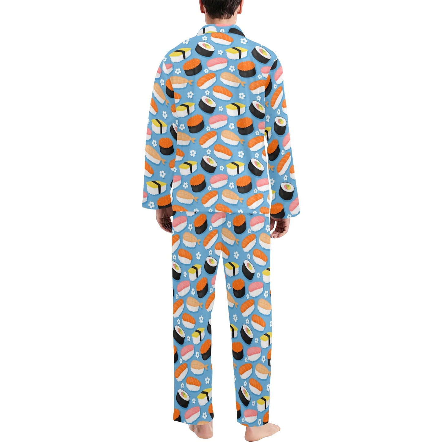Sushi Print Design LKS304 Men's Long Pajama Set