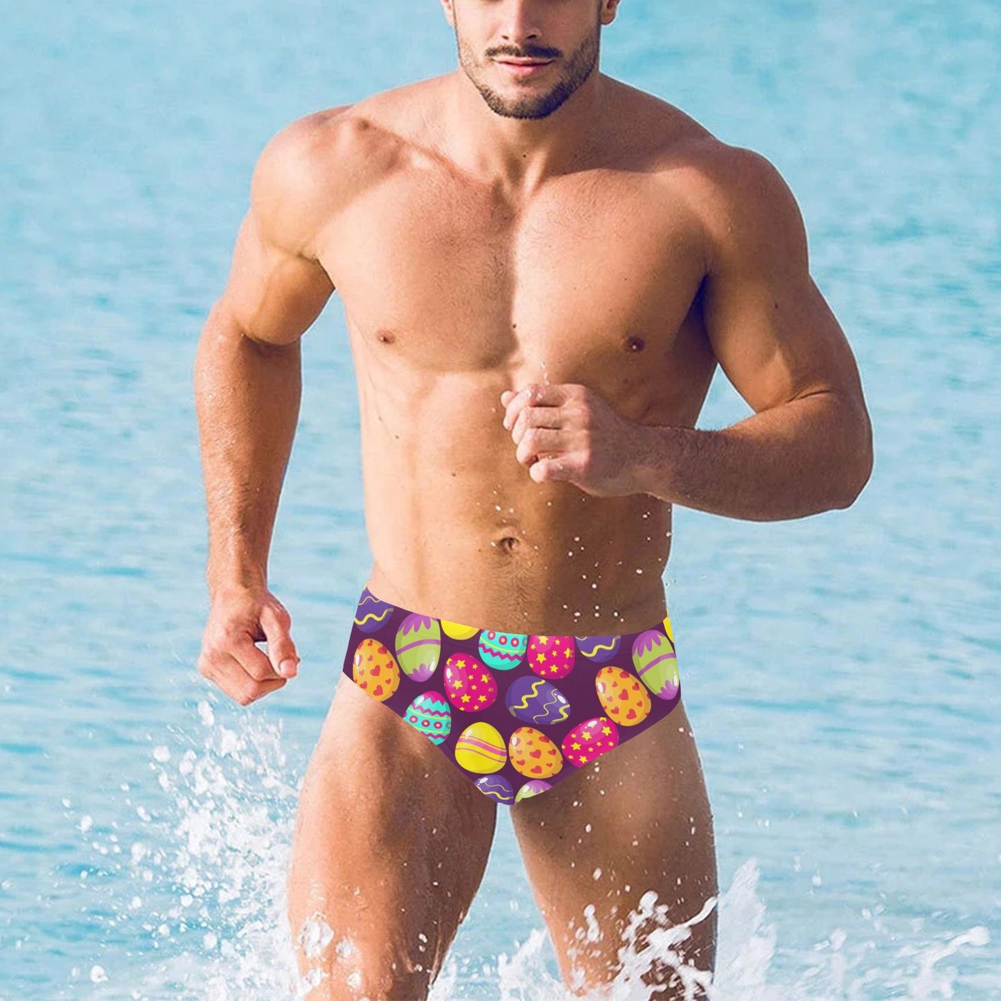 Easter Eggs Pattern Print Design RB04 Men's Swimming Briefs