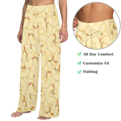 beetle larvae Design Print Pattern JJ016 Women's Wide Leg Lounge Pants