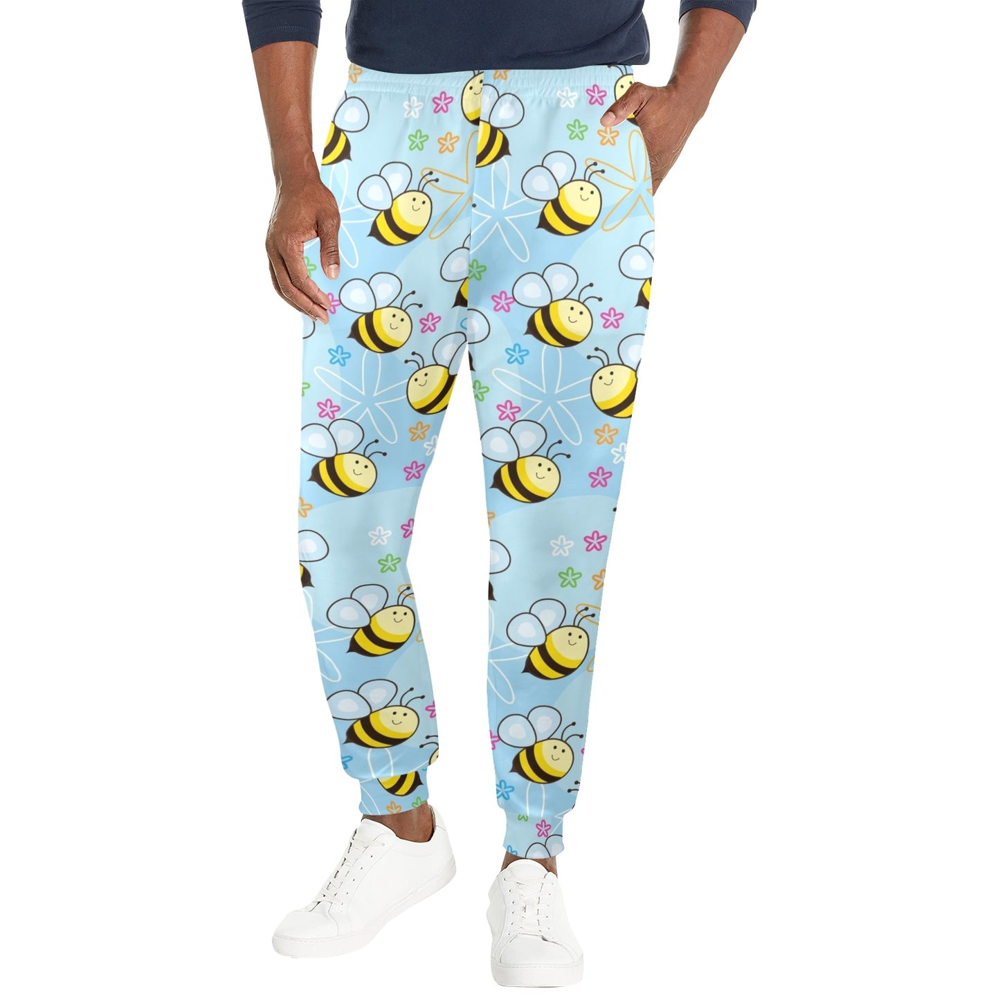 Bee Pattern Print Design BEE03 Men's Casual Track Pants