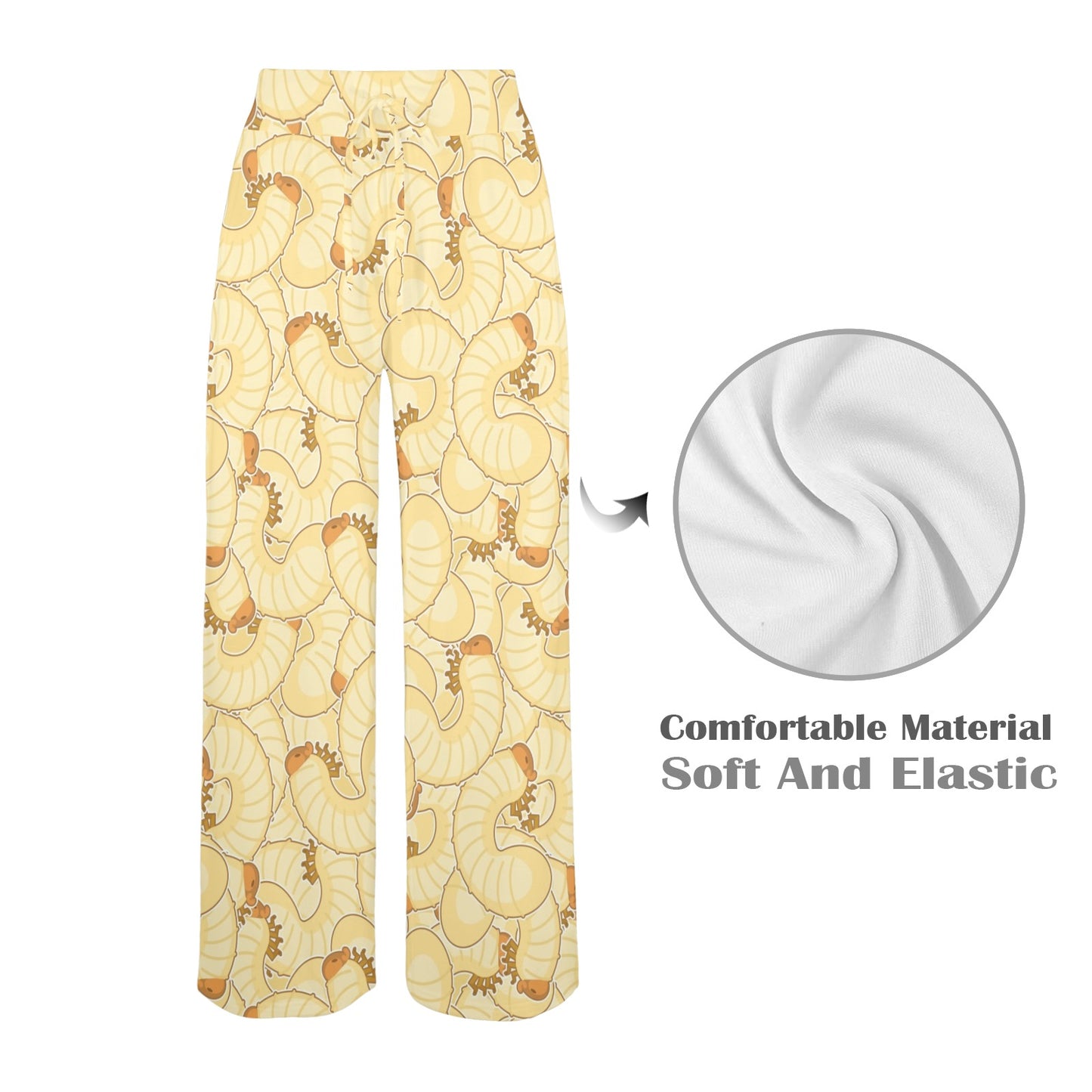 beetle larvae Design Print Pattern JJ016 Women's Wide Leg Lounge Pants
