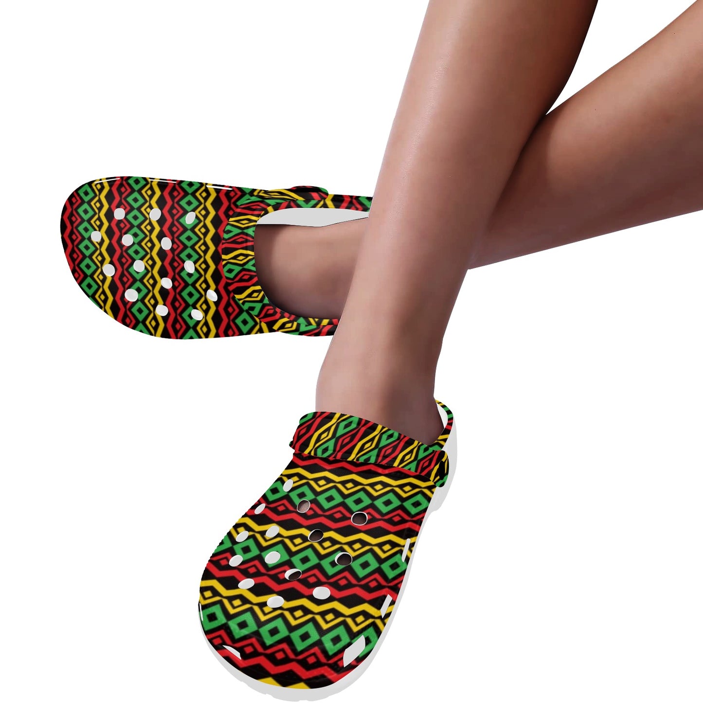 Rasta Reggae Color Themed Unisex Clogs Shoes