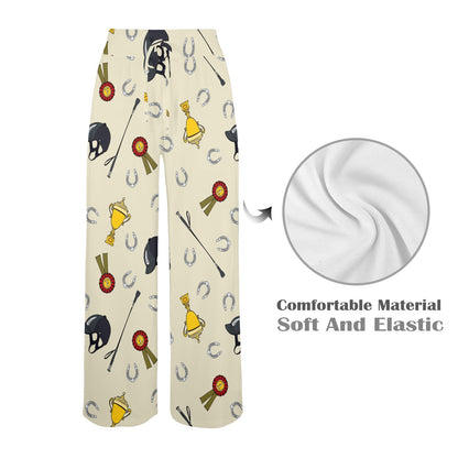 Equestrian Horseshoe Equipment Women's Wide Leg Lounge Pants