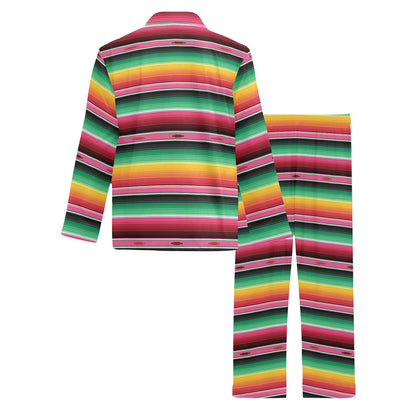 Mexican Blanket Classic Print Pattern Men's Long Pajama Set