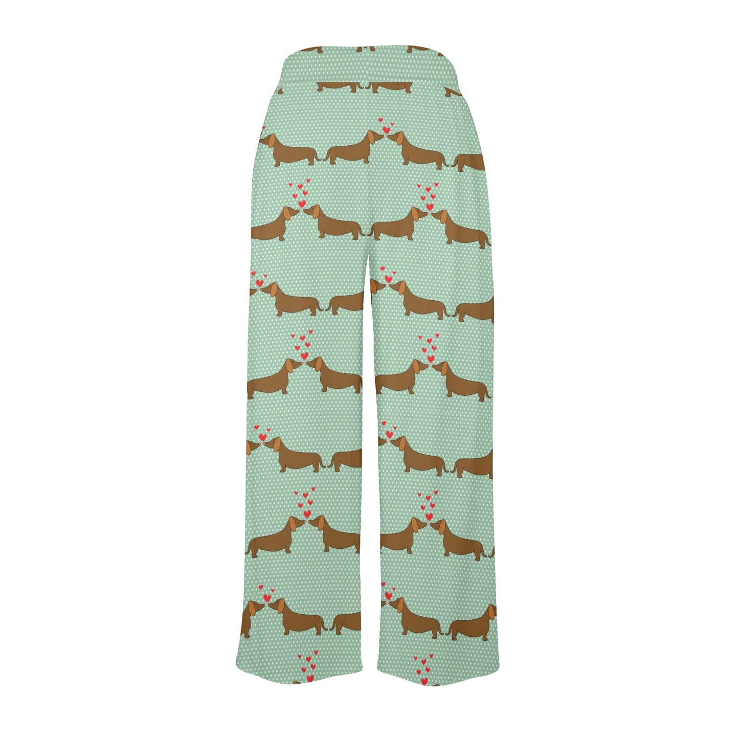 Dachshund Pattern Print Design 02 Women's Wide Leg Lounge Pants