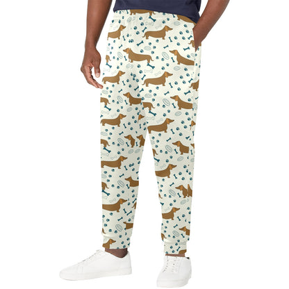 Dachshund Pattern Print Design 01 Men's Casual Track Pants