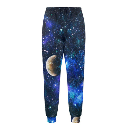 Galaxy Stardust Planet Space Print Men's Casual Track Pants