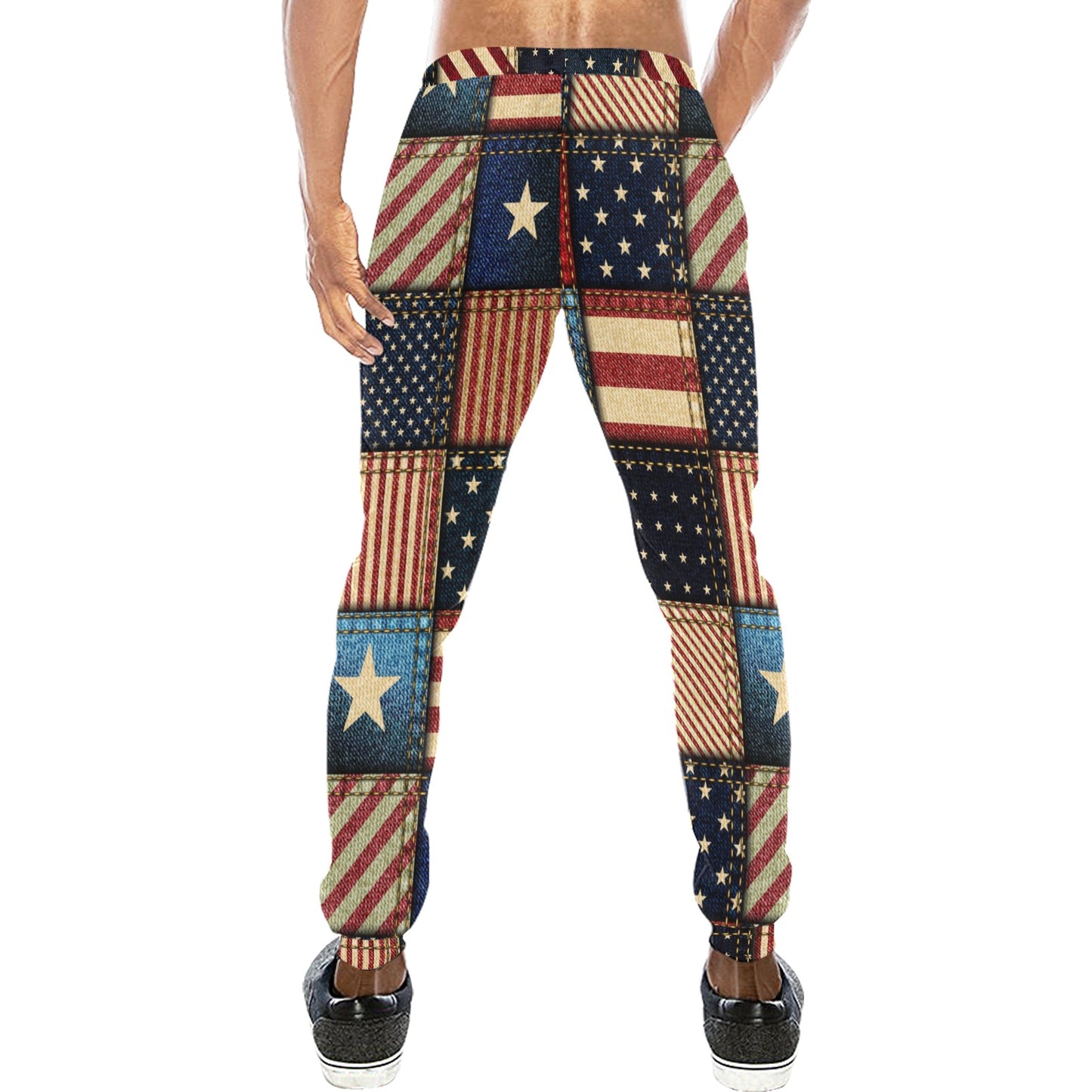 American flag Patchwork Design Men's Sweatpants