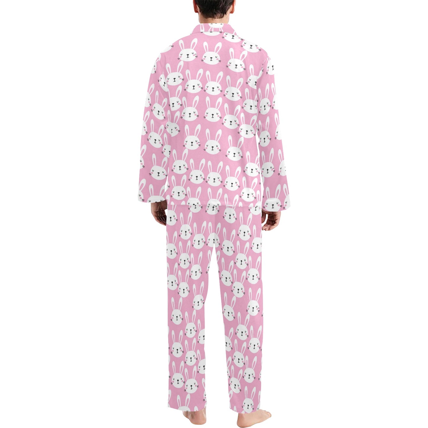 Rabbit Print Design LKS401 Men's Long Pajama Set