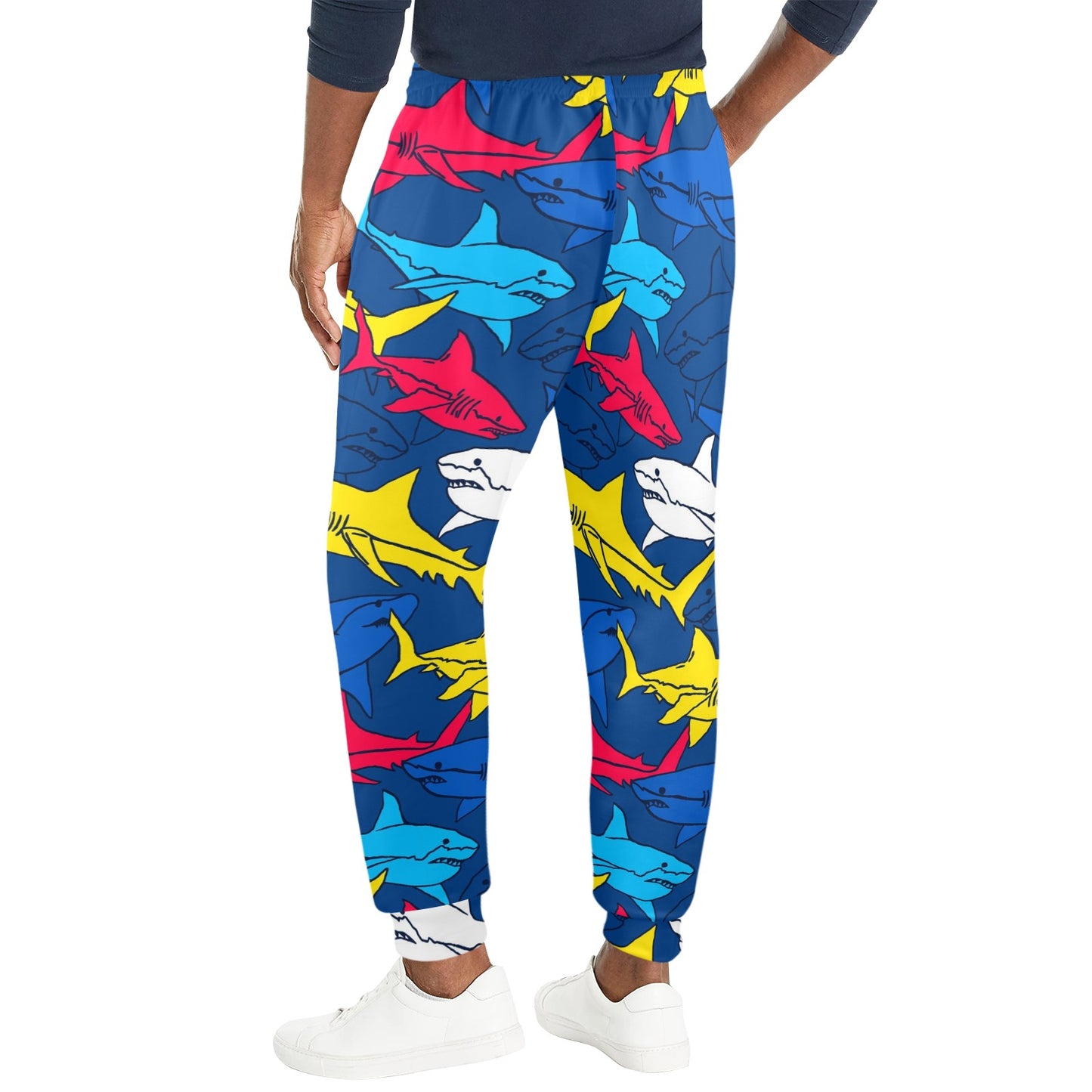 Shark Color Pattern Men's Casual Track Pants