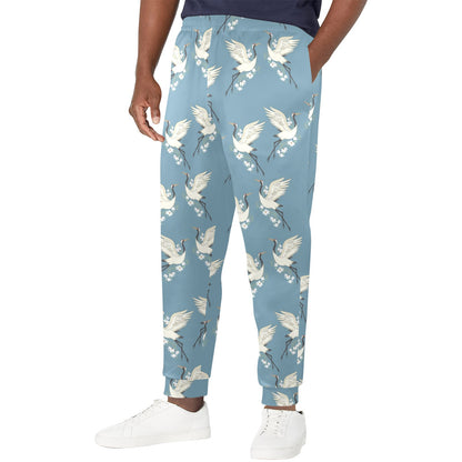 Crane Pattern Print Design 05 Men's Casual Track Pants