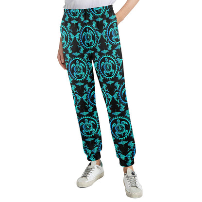 turquoise Tribal Sea Turtle Hawaiian Women's Casual Track Pants