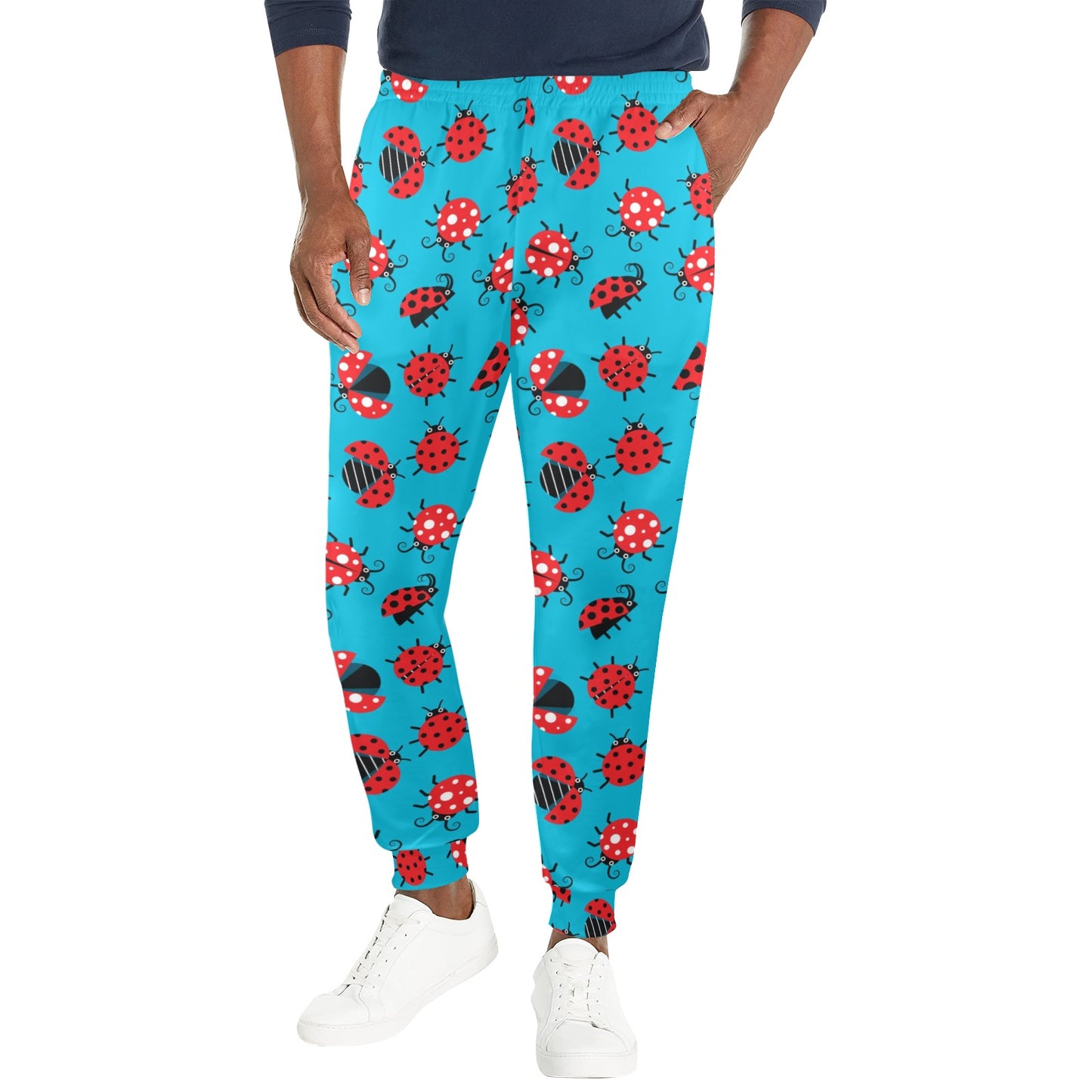 Ladybug Action Print Pattern Men's Casual Track Pants