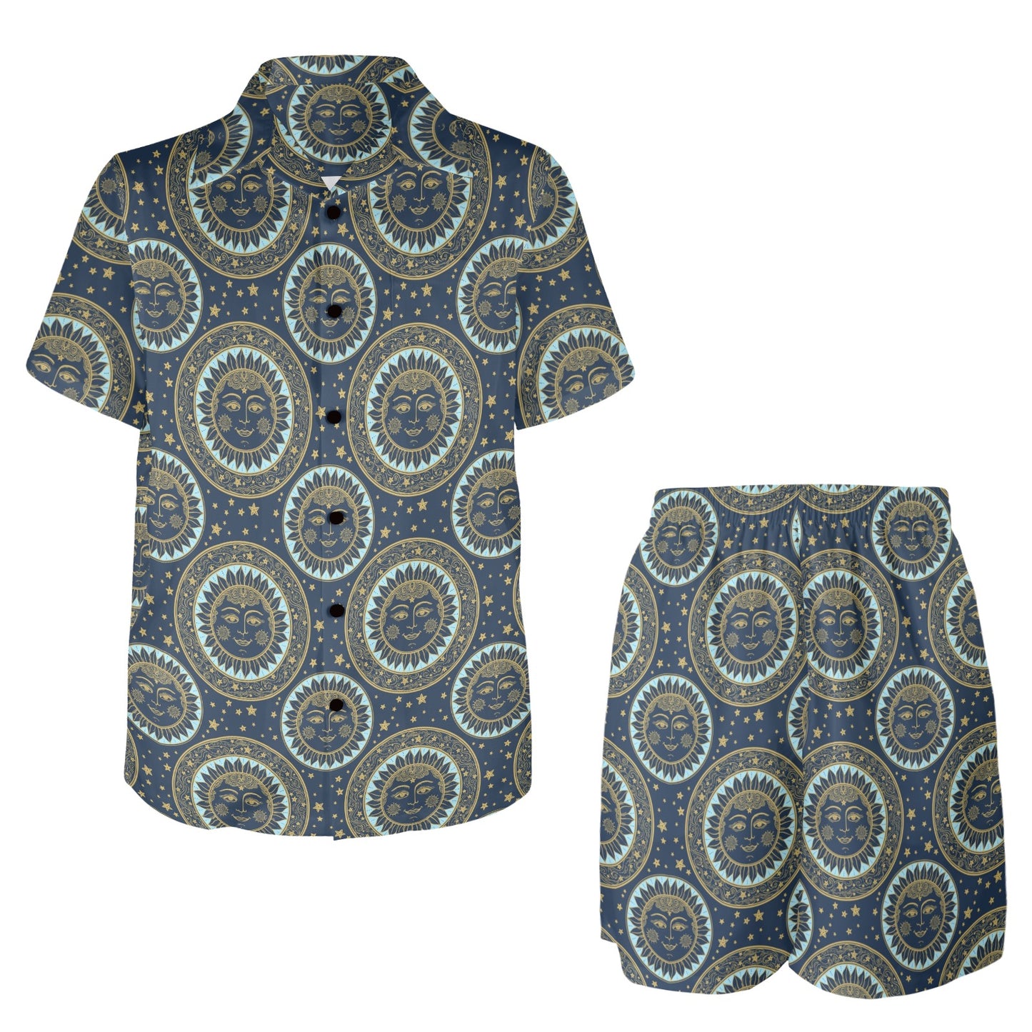 Boho Sun Dream Men's Beach Shirt and Shorts Set