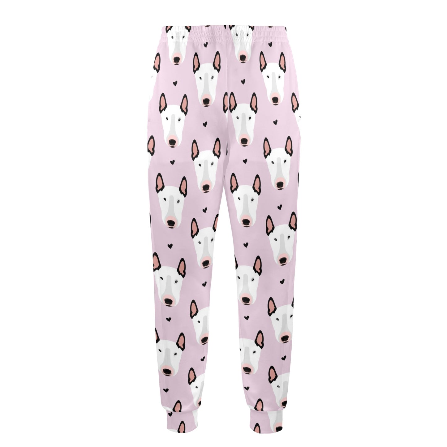 Bull Terrier Pink Print Pattern Men's Casual Track Pants