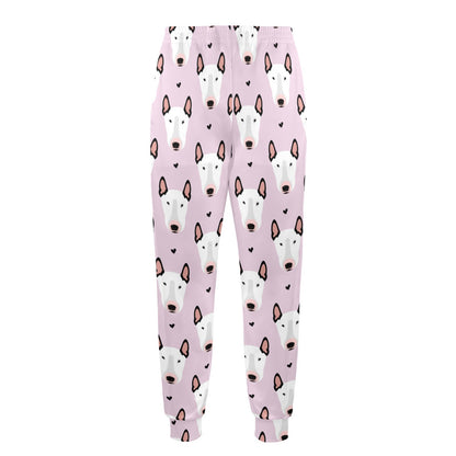 Bull Terrier Pink Print Pattern Men's Casual Track Pants