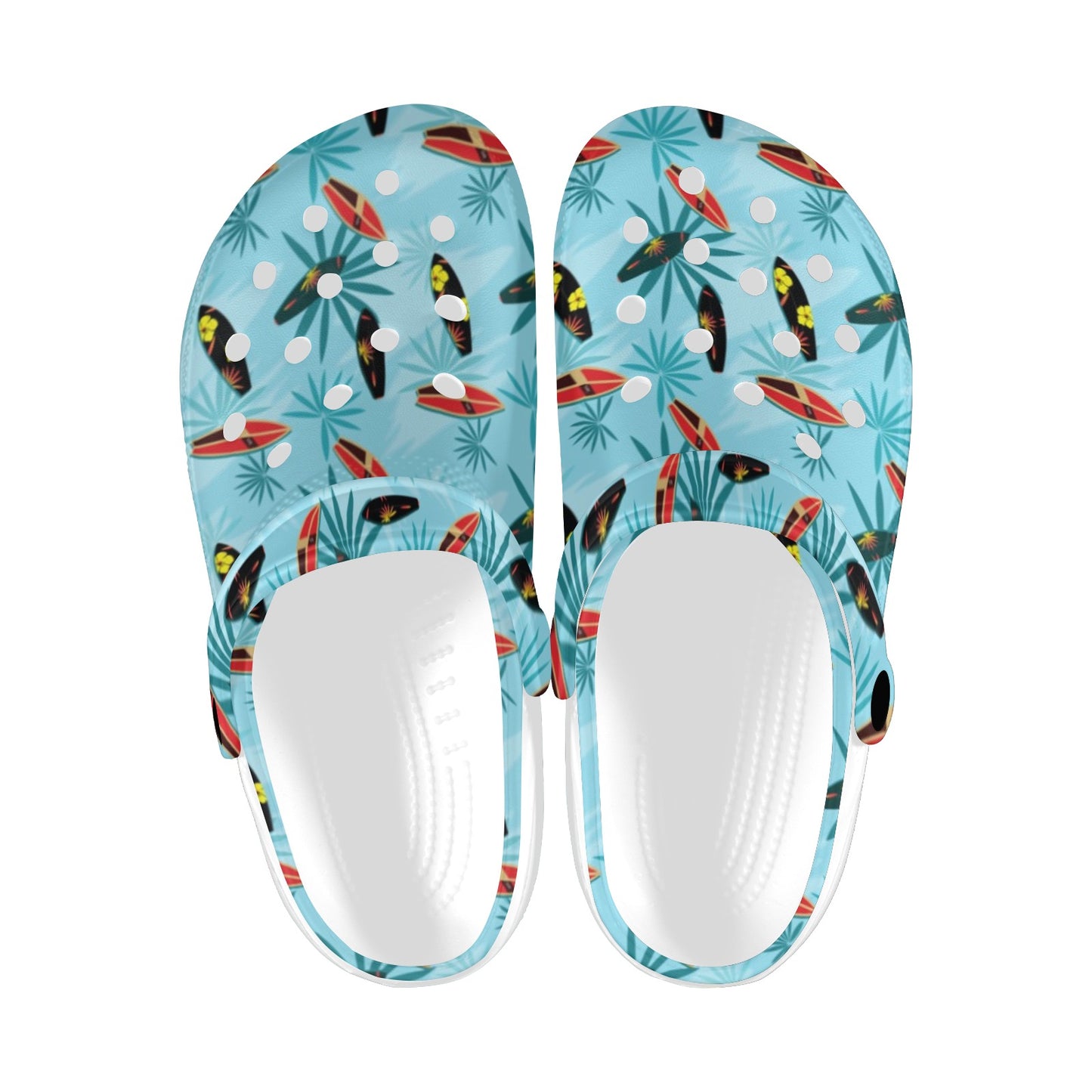 Surfboard Themed Pattern Unisex Clogs Shoes