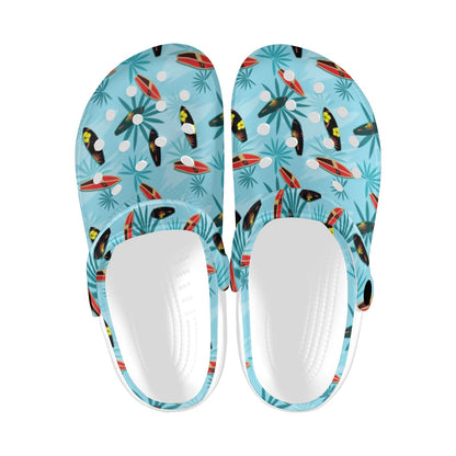 Surfboard Themed Pattern Unisex Clogs Shoes