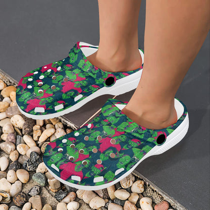 Zombie Themed Design Pattern Print Unisex Clogs Shoes