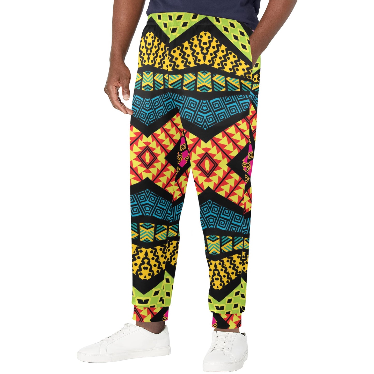 Kaleidoscope Pattern Print Design 05 Men's Casual Track Pants