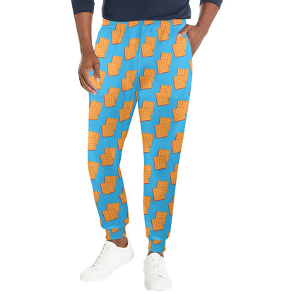 Waffle Print Design LKS304 Men's Casual Track Pants
