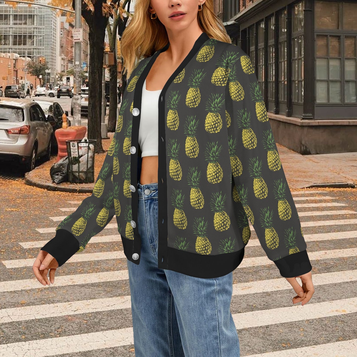 Gold Pineapple Women's Cardigan