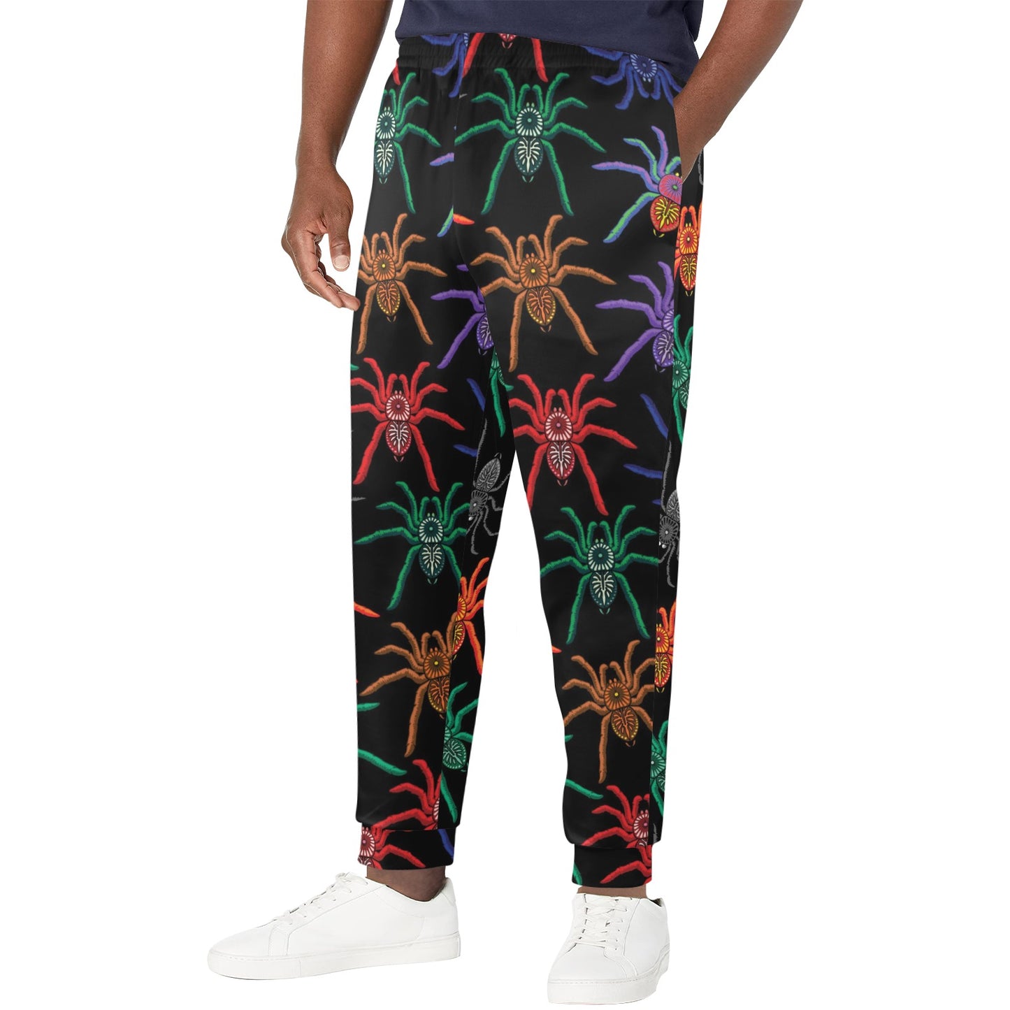 Tarantula Neon Color Pattern Print Design 03 Men's Casual Track Pants