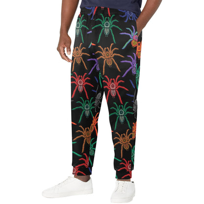 Tarantula Neon Color Pattern Print Design 03 Men's Casual Track Pants