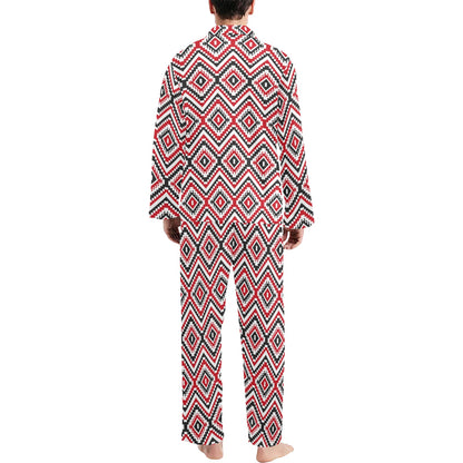 Native American Themed Tribal Print Men's Long Pajama Set