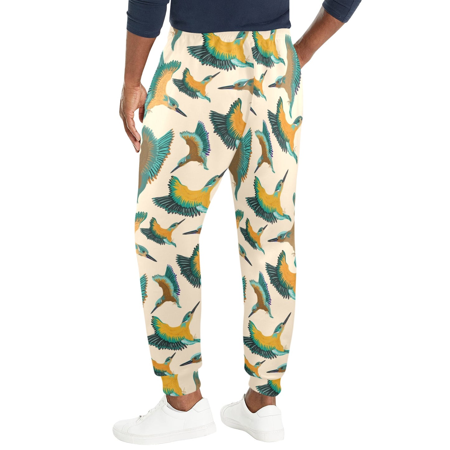 Kingfisher Pattern Print Design 02 Men's Casual Track Pants