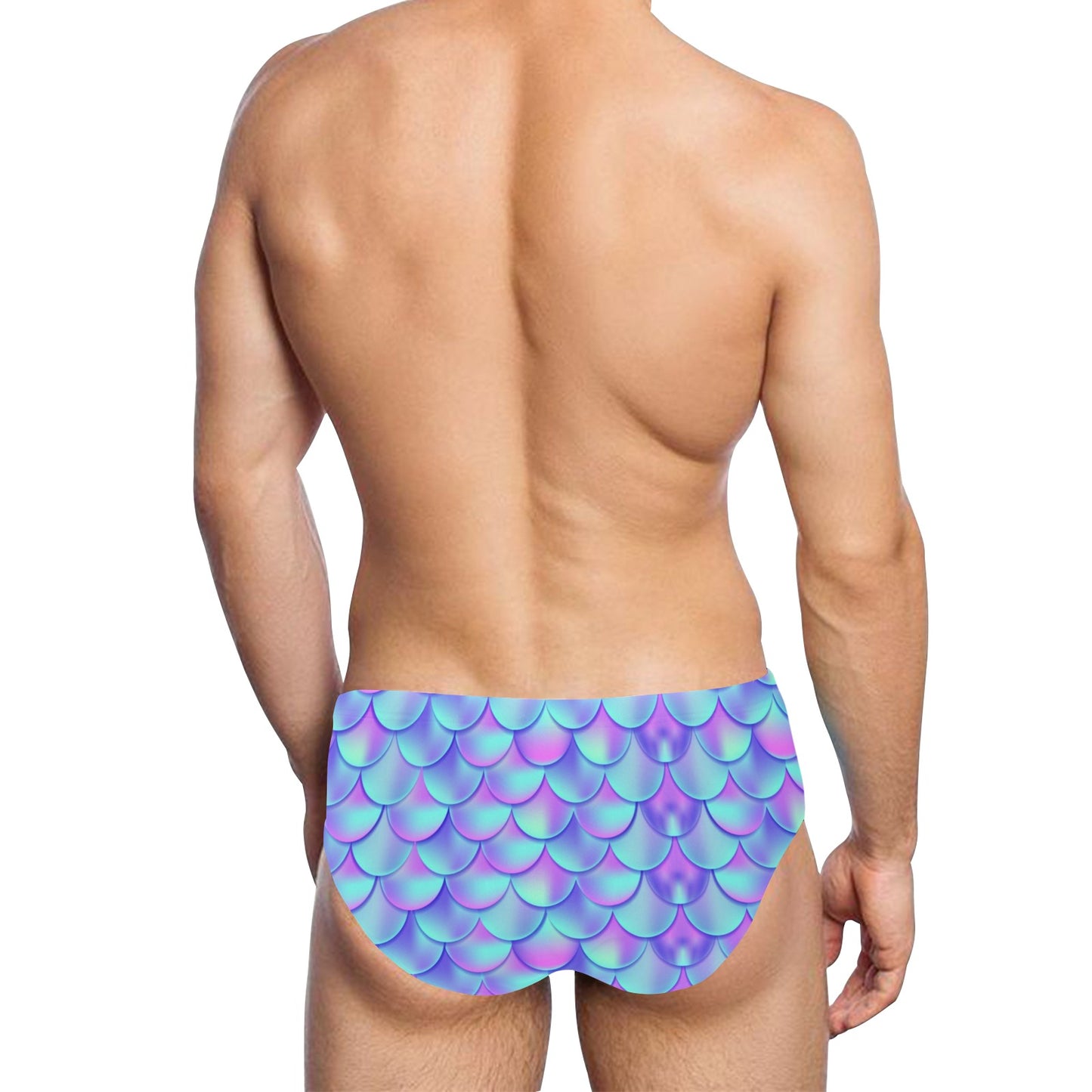 Mermaid Tail Design Print Pattern Men's Swimming Briefs