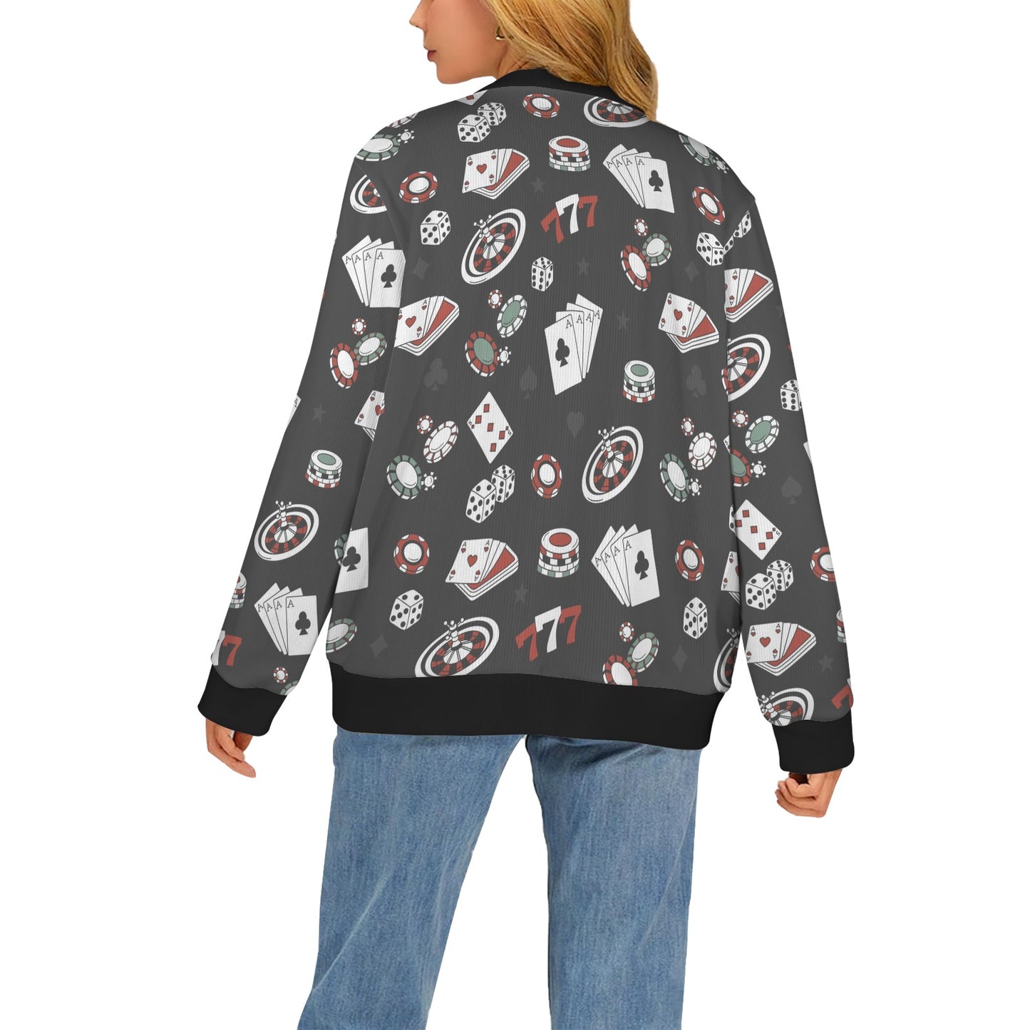Casino Pattern Print Design 02 Women's Cardigan