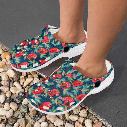 Sloth Red Design Themed Print Unisex Clogs Shoes