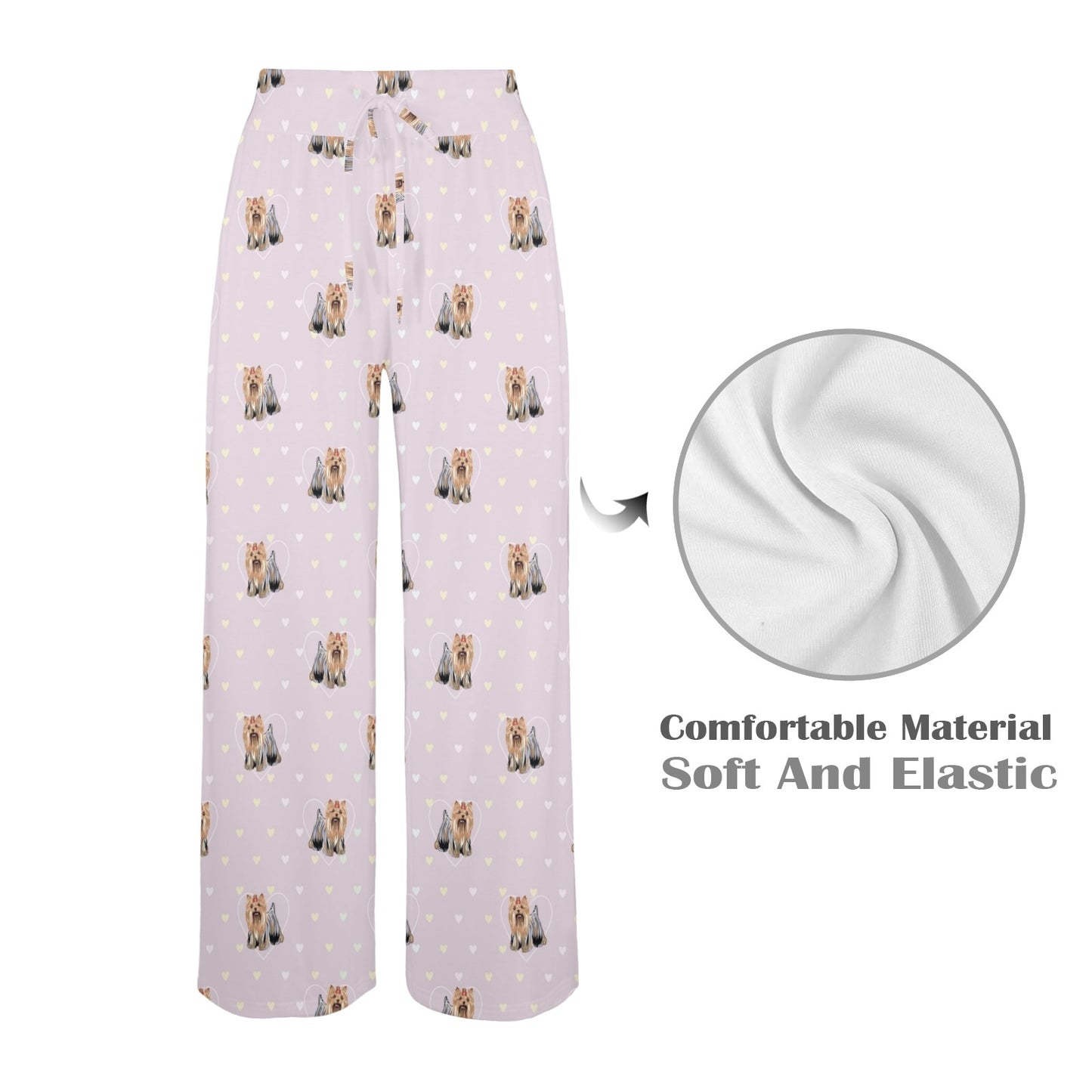 Yorkshire Terriers Print Design LKS302 Women's Wide Leg Lounge Pants